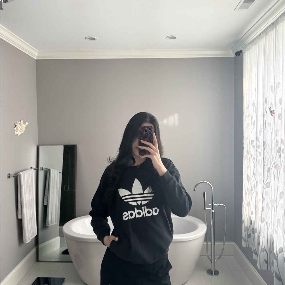 Adidas Black Logo Crewneck